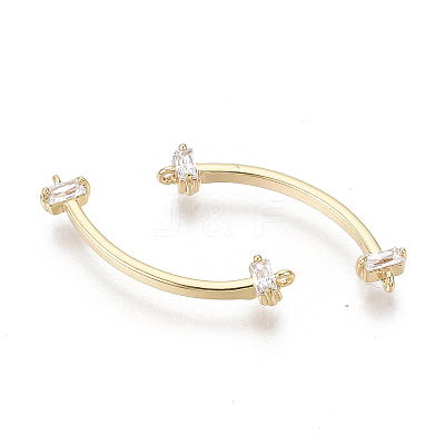 Brass Micro Pave Cubic Zirconia Links Connectors KK-S356-103-NF-1