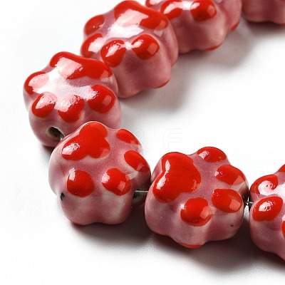 Handmade Printed Porcelain Beads PORC-F005-02D-1