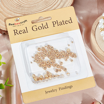 120Pcs 4 Style Brass Beads KK-BBC0012-36-1