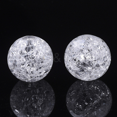 Transparent Crackle Acrylic European Beads CACR-N003-35-1