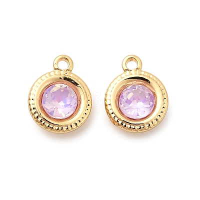 Brass Glass Charms KK-P340-11G-02-1