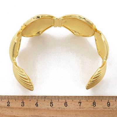 Brass Open Cuff Bangles for Women BJEW-M091-02G-1