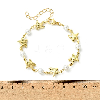 4Pcs 304 Stainless Steel & Shell Pearl Link Chains Bracelets for Women BJEW-JB13815-1