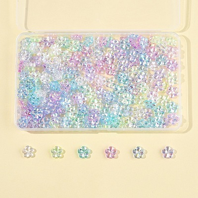 97.2G 6 Colors Transaparent Acrylic Beads PACR-FS0001-07-1