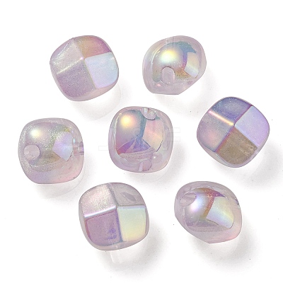 UV Plating Luminous Transparent Acrylic Beads OACR-P010-01D-1