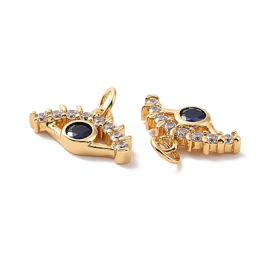 Eye Brass Micro Pave Cubic Zirconia Charms KK-G435-19G-1