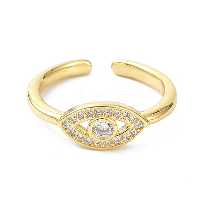 Evil Eye Real 18K Gold Plated Cuff Rings for Women Gift ZIRC-C021-08G-1