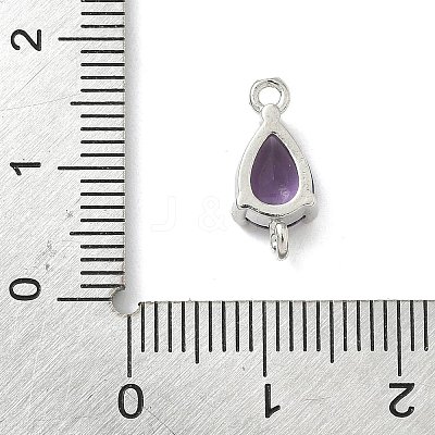 Brass Pave Cubic Zirconia Connector Charms KK-Z120-31P-05-1