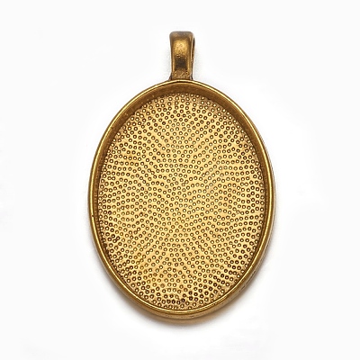 Alloy Pendant Cabochon Settings PALLOY-A15657-AG-1