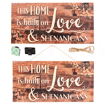 1Pc Natural Wood Hanging Wall Decorations for Front Door Home Decoration AJEW-CN0001-02G-1