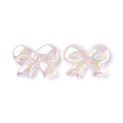 UV Plating Luminous Transparent Acrylic Beads X-OACR-P010-07-1