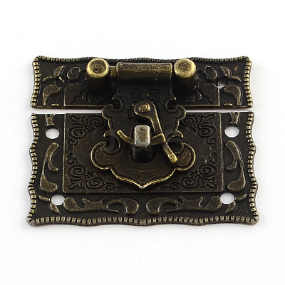 Wooden Box Lock Catch Clasps IFIN-R203-49AB-1