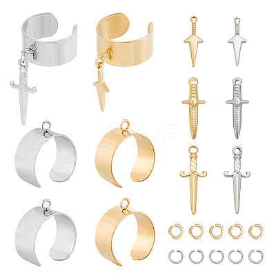 DIY Dagger Charm Ring Making Kit DIY-UN0004-64-1