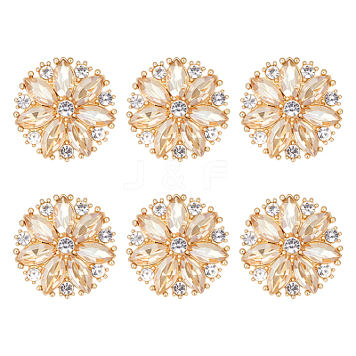 6Pcs 1-Hole Zinc Alloy Shank Buttons BUTT-PH0001-52G-02-1
