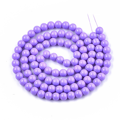 Painted Glass Bead Strands X-DGLA-S071-6mm-B38-1