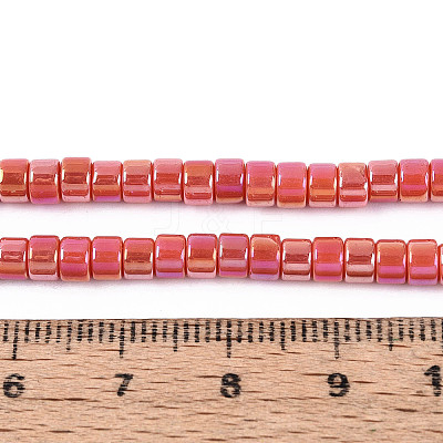 AB Color Plated Opaque Glass Beads Strands GLAA-T026-3x6mm-PM-1