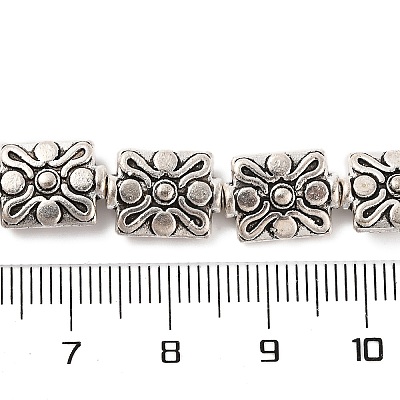 Rectangle Tibetan Style Alloy Beads Strands X-TIBEB-O007-51-NR-1