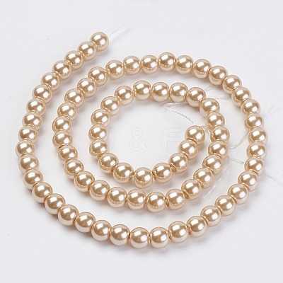 Eco-Friendly Glass Pearl Bead Strands X-HY-A008-6mm-RB019-1