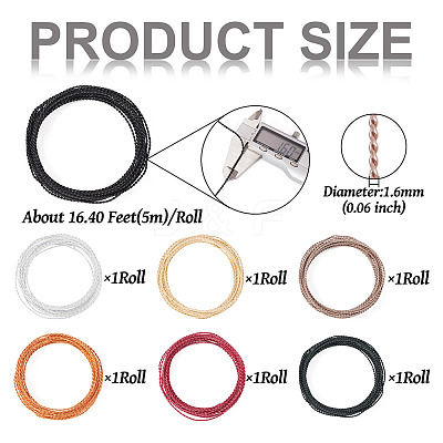 6 Roll 6 Colors Aluminum Wire ALUM-TA0001-03-1