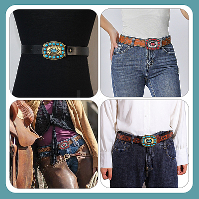 2Pcs 2 Colors Alloy Smooth Buckles AJEW-WR0001-99-1