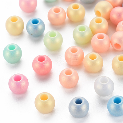 Spray Painted Opaque Acrylic Beads X-ACRP-S679-C33-1