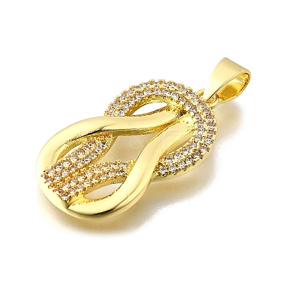 Brass Micro Pave Cubic Zirconia Pendants KK-Z104-10G-1