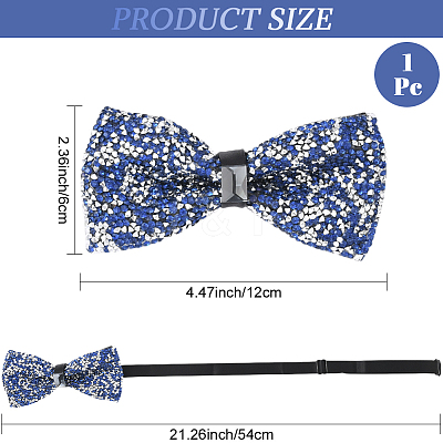 1Pc Polyester with Rhinestone Bow Ties for Bridegroom AJEW-SP0003-32D-1
