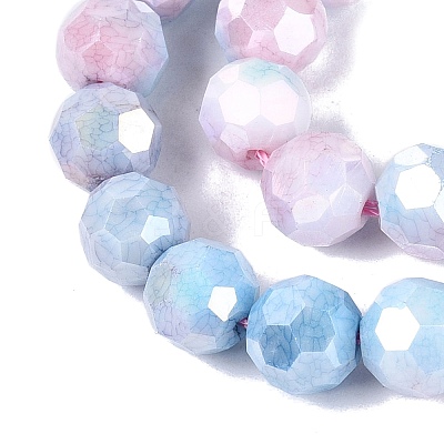 Anti-Tarnish Electroplate Glass Beads Strands EGLA-ZX010-8mm-07-1