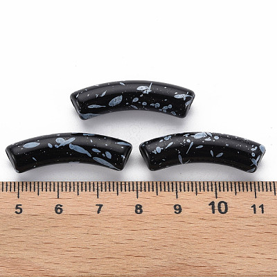 Opaque Spray Painted Acrylic Beads MACR-S372-002F-B01-1