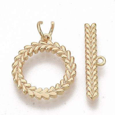 Brass Toggle Clasps X-KK-N216-43-1