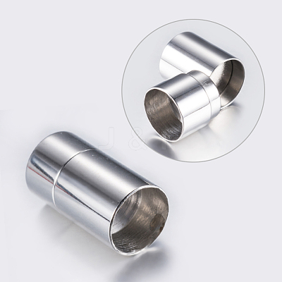 Tarnish Resistant 304 Stainless Steel Magnetic Clasps with Glue-in Ends STAS-F132-55P-10mm-1