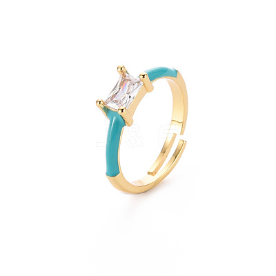Brass Enamel Cuff Rings RJEW-T016-23E-NF-1