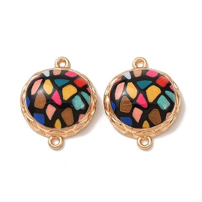 Printed Alloy Enamel Connector Charms AL-CBA2638-01D-1