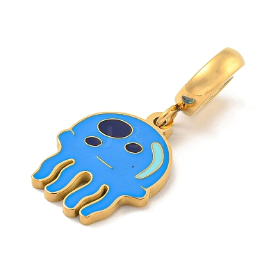 Ion Plating(IP) 304 Stainless Steel Enamel European Dangle Charms STAS-U005-33G-01-1