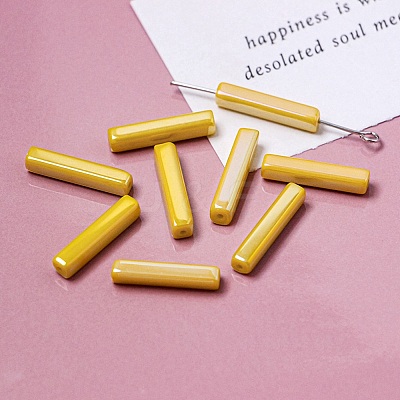 Electroplate Glass Beads GLAA-D024-01B-1