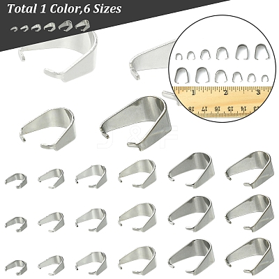 189Pcs 201 Stainless Steel Snap on Bails STAS-FS0001-73-1