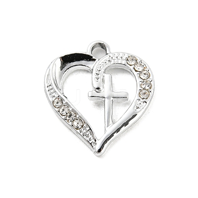 UV Plating Alloy Rhinestone Pendants PALLOY-D026-05P-1