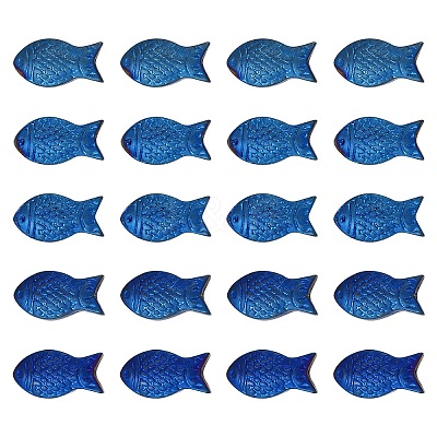 20Pcs Full Plated Frosted Electroplate Glass Fish Beads Strands EGLA-YW0001-68A-1