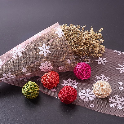 BENECREAT Snowflake Deco Mesh Ribbons OCOR-BC0006-05F-1