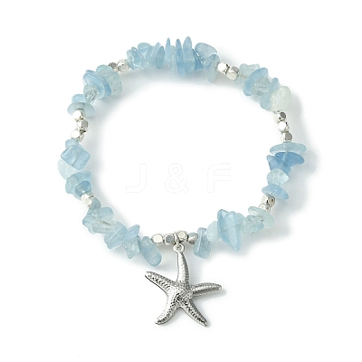 Natural Mixed Gemstone Chips Beaded Stretch Bracelets Set BJEW-TA00361-1