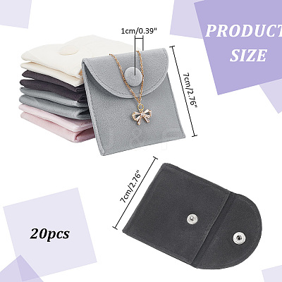 20Pcs 4 Colors Square Velvet Jewelry Bags TP-NB0001-56-1