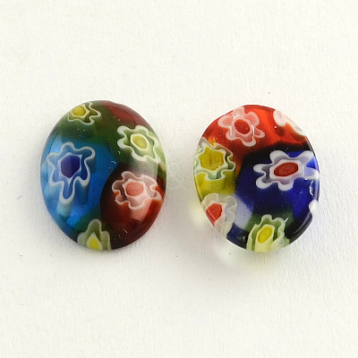 Oval Handmade Millefiori Glass Cabochons LK-R005-18-1