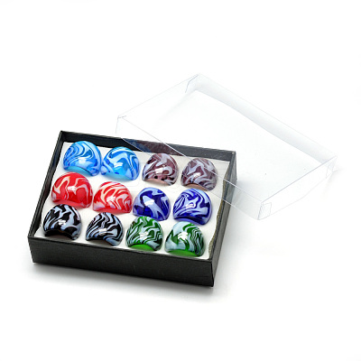 Handmade Lampwork Wide Band Finger Rings RJEW-T002-01-B-1