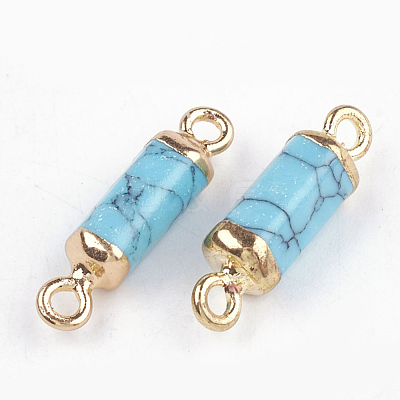 Electroplate Synthetic Turquoise Links connectors G-S344-01A-1