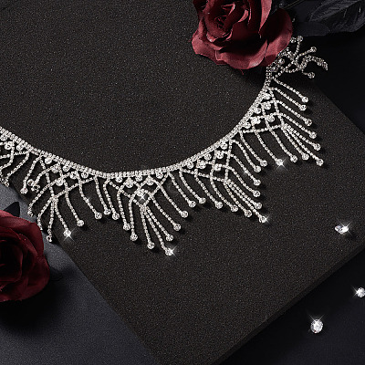 1 Yard Alloy Rhinestone Cup Chains LCHA-CD0001-01-1