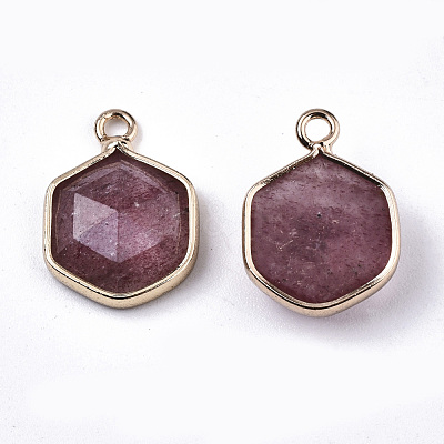 Natural Strawberry Quartz Charms G-N326-47B-1