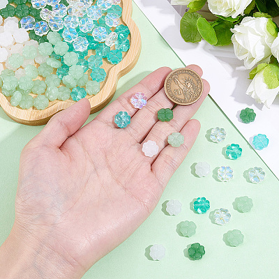 150Pcs 5 Colors Spray Painted Glass Beads GLAA-PA0001-53-1
