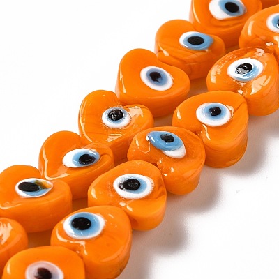 Handmade Evil Eye Lampwork Beads Strands LAMP-E023-07B-08-1