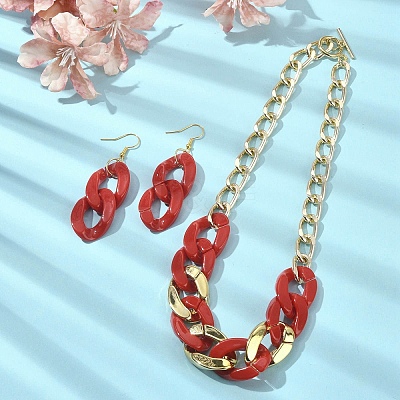 Acrylic Chains Jewelry Set SJEW-JS01288-01-1