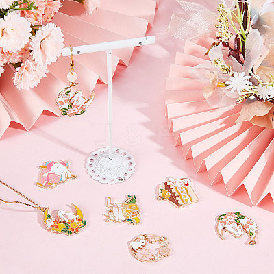 20Pcs 10 Style Rack Plating Alloy Enamel Pendants ENAM-SC0003-25-1